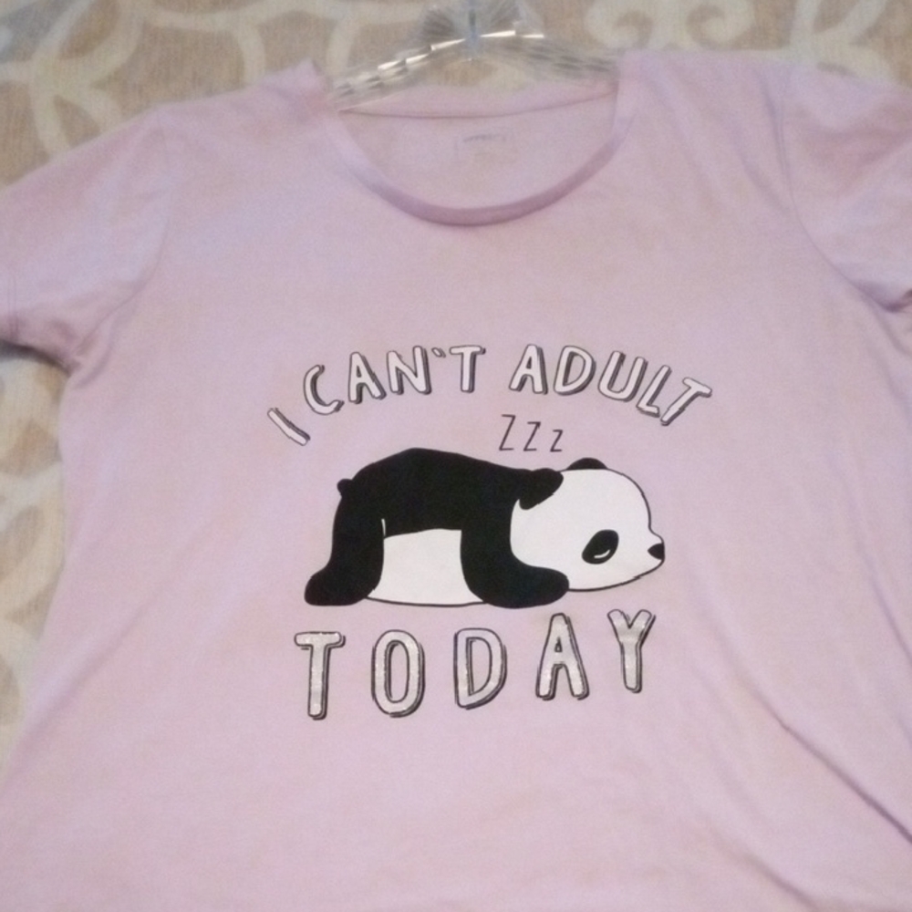 Women's Panda Graphic Tee - Light Purple